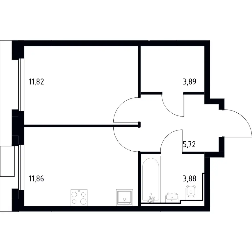 1-но комнатная квартира, 37,17 м², 19 эт., ЖК Квартал Герцена, фотография 1