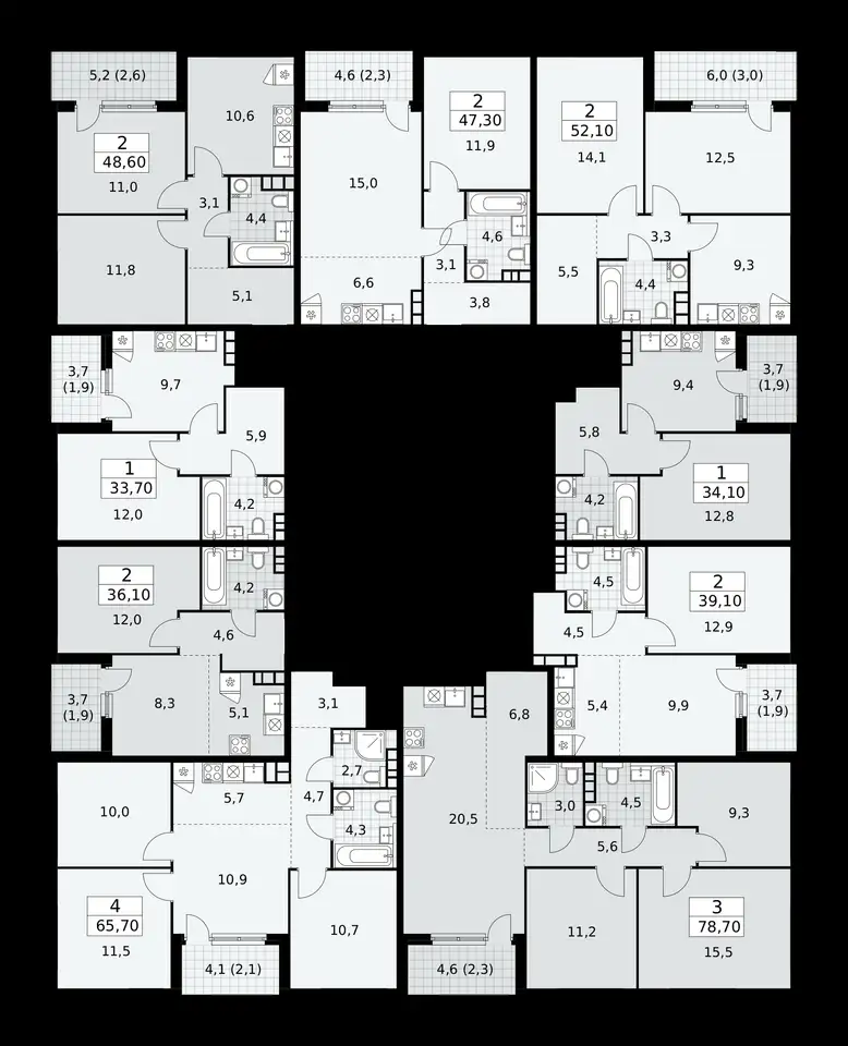 2-х комнатная квартира, 52,10 м², 13 эт., ЖК Бунинские Кварталы, фотография 1