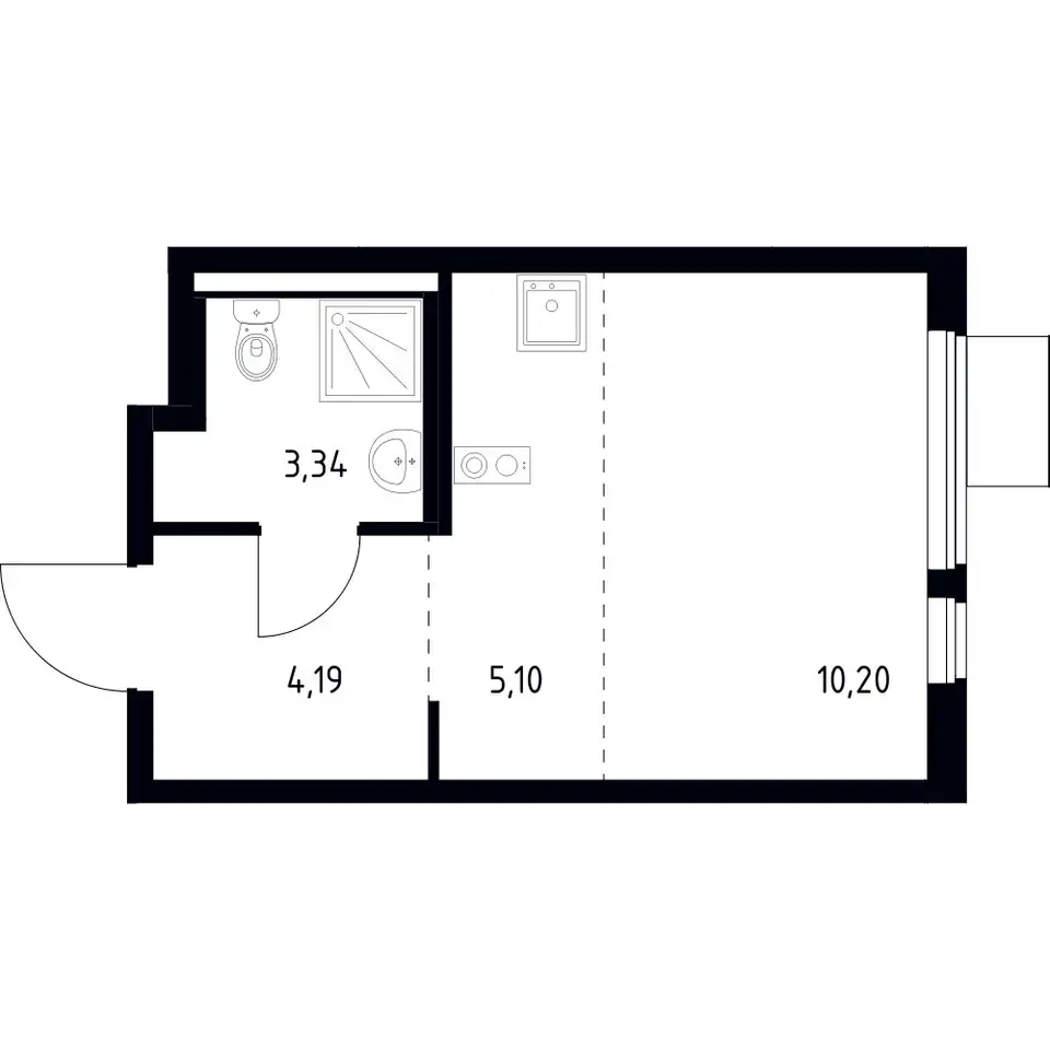 Студия, 22,83 м², 8 эт., ЖК Горки Парк, фотография 1