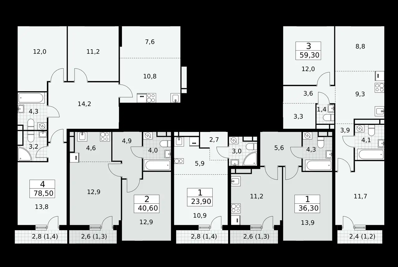 3-х комнатная квартира, 78,50 м², 7 эт., ЖК Родные кварталы, фотография 2