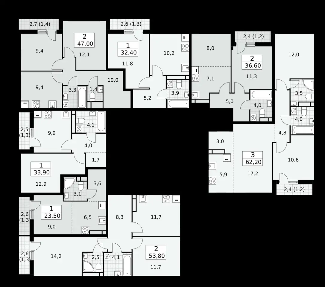 1-но комнатная квартира, 33,90 м², 6 эт., ЖК Родные кварталы, фотография 2