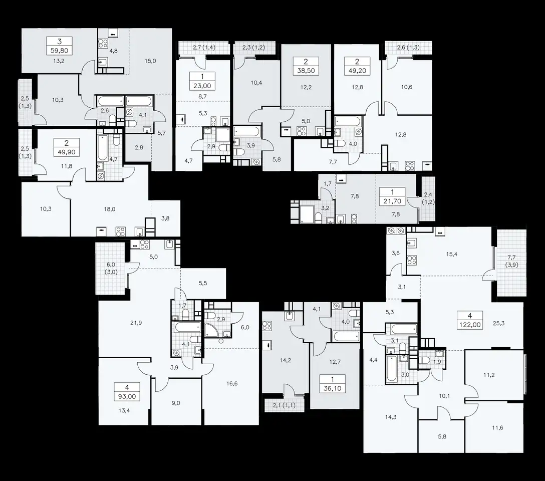 2-х комнатная квартира, 59,80 м², 18 эт., ЖК Дзен кварталы, фотография 2