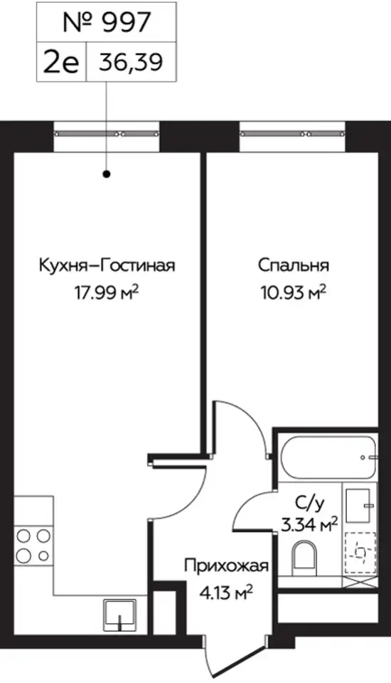Продам апартаменты, 36,39 м², 23 эт., ЖК Пятницкое 58, фотография 1
