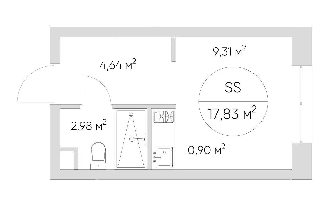 Студия, 17,83 м², 13 эт., ЖК NiceLoft, НайсЛофт, фотография 2