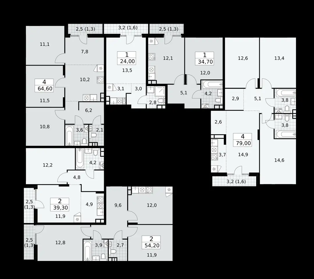 3-х комнатная квартира, 64,10 м², 10 эт., ЖК Деснаречье, фотография 1