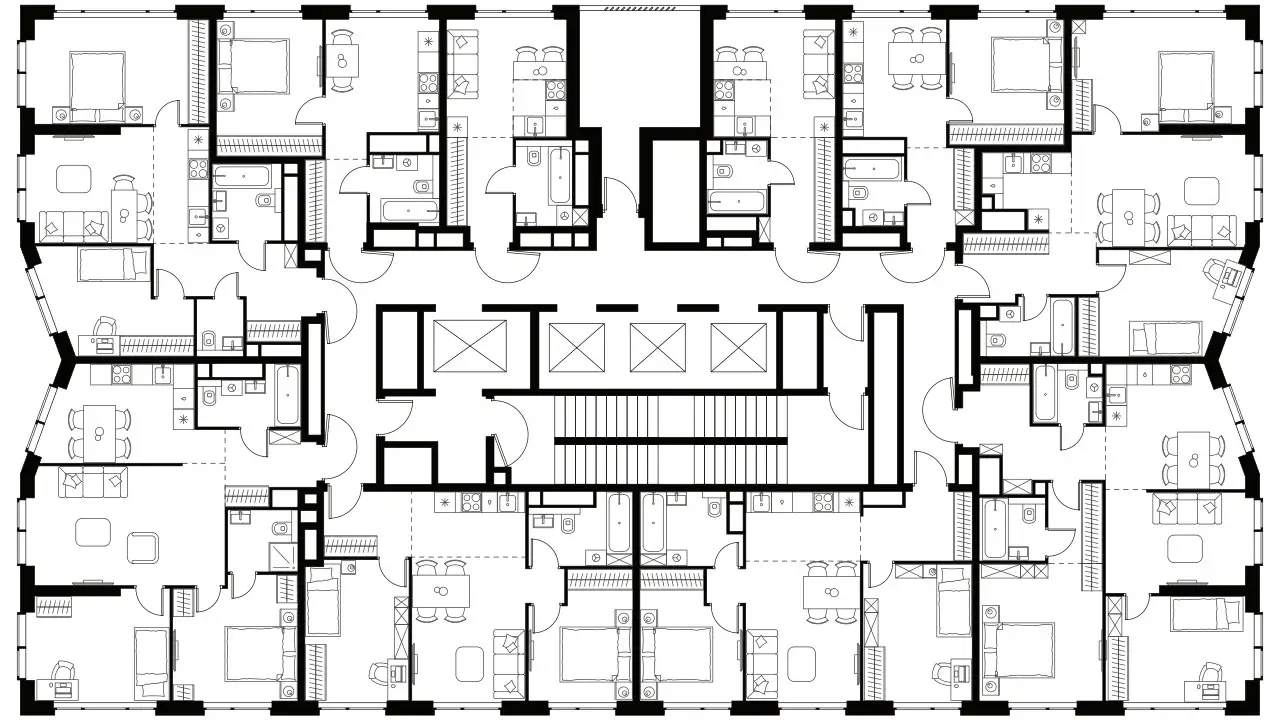3-х комнатная квартира, 56,50 м², 28 эт., ЖК Level Мичуринский, Левел Мичуринский, фотография 2