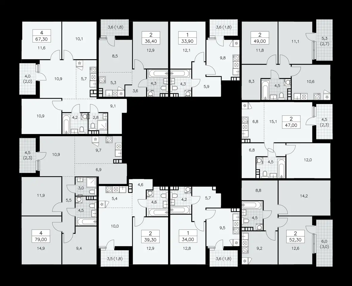 4-х комнатная квартира, 67,30 м², 5 эт., ЖК Бунинские Кварталы, фотография 1