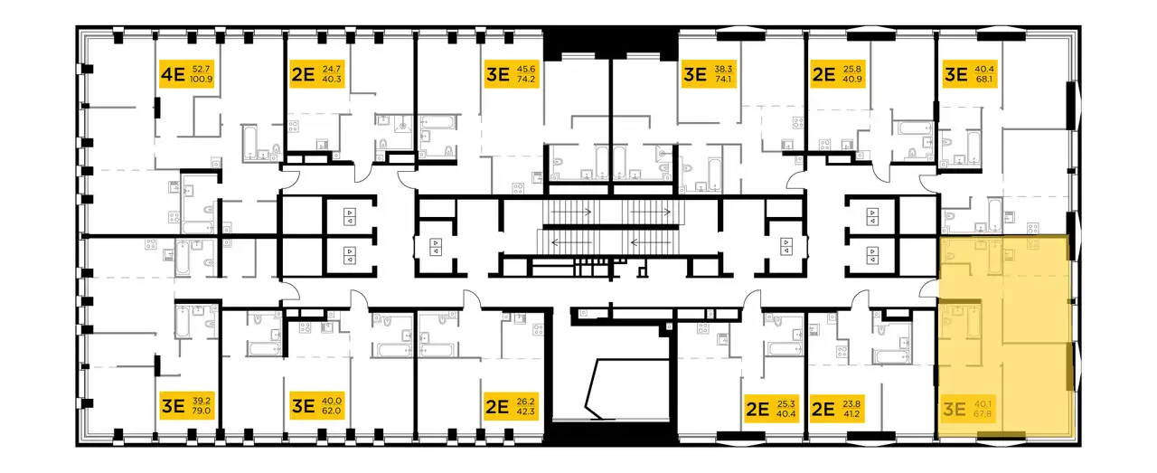 3-х комнатная квартира, 67,80 м², 25 эт., ЖК INJOY, Инжой, фотография 2