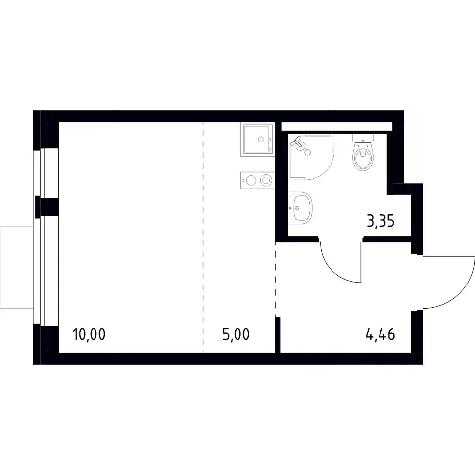 Студия, 22,81 м², 2 эт., ЖК Новое Видное, фотография 1
